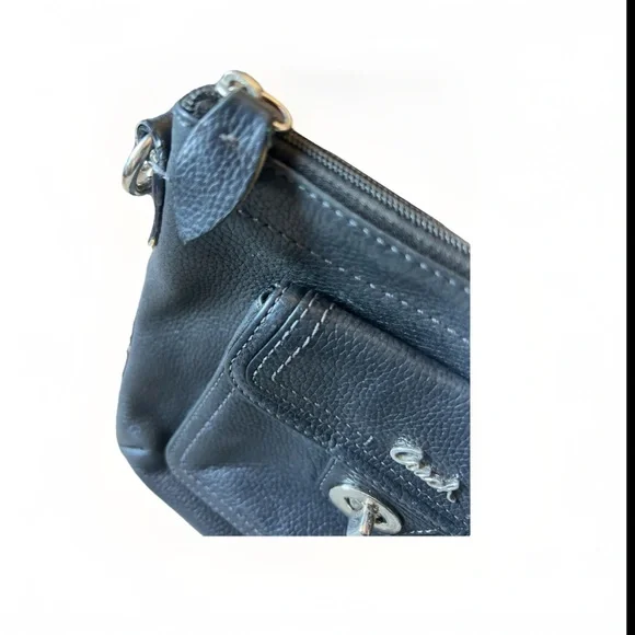 Coach Black Leather Swingpack Crossbody Turn Lock Pocket - Picture 5 of 11